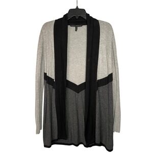 White House Black Market Open Front Cardigan Scarf Neck Longline Size M Chic